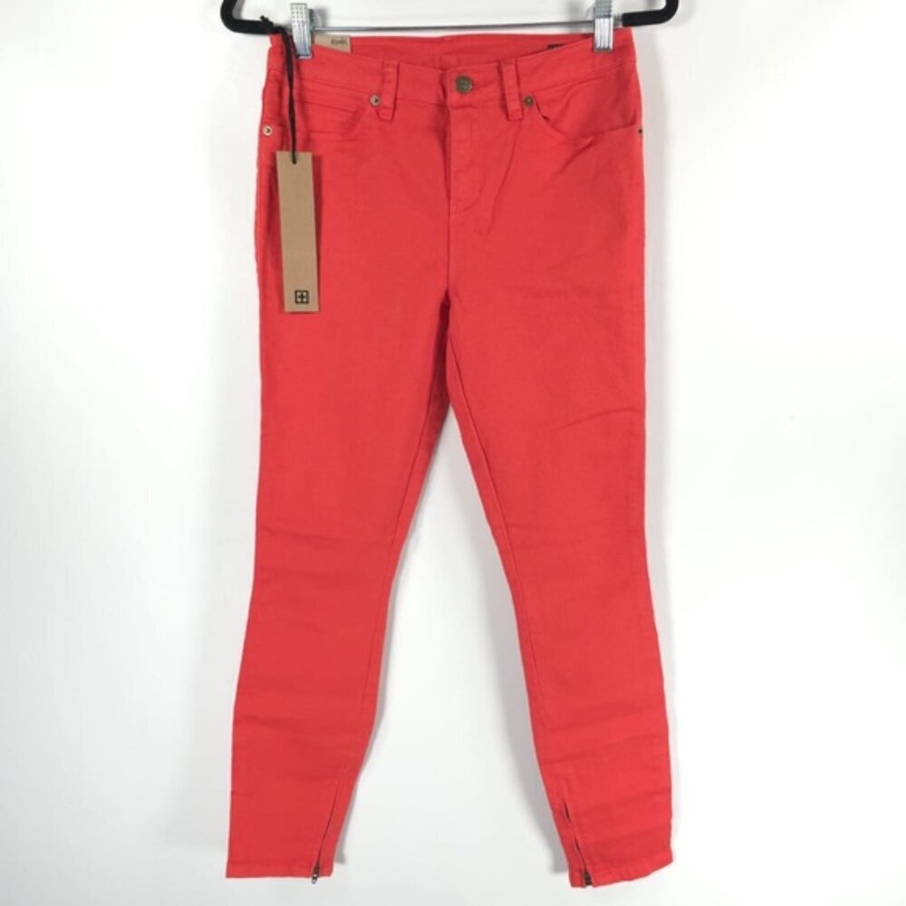 NWT KSUBI SPRAY ON LOBSTER MidRise 7/8 Skinny Leg Zip On Inner Leg Jeans Size 28
